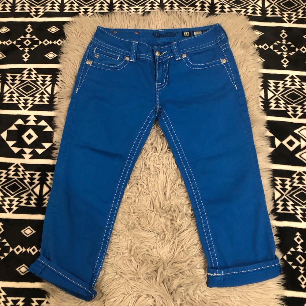 Miss Me Blue Capri Pants